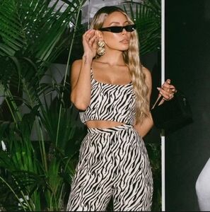 NWT Bec + Bridge Cecile‎ Zebra Pant Set Crop Top Trousers 2